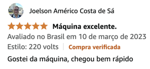 Foto de um comentário de um comprador de uma lava e seca electrolux